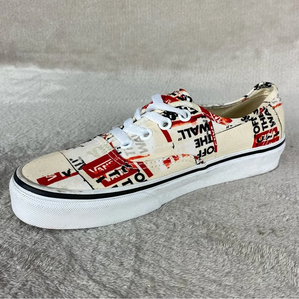 Vans Authentic Packing Tape Shoes Men 7.5 Women 9 White Black Canvas Sneaker NEW - Picture 4 of 10